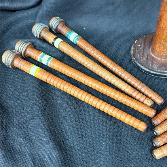 Vintage Wooden Spool and textile spools - Picture 2 of 6